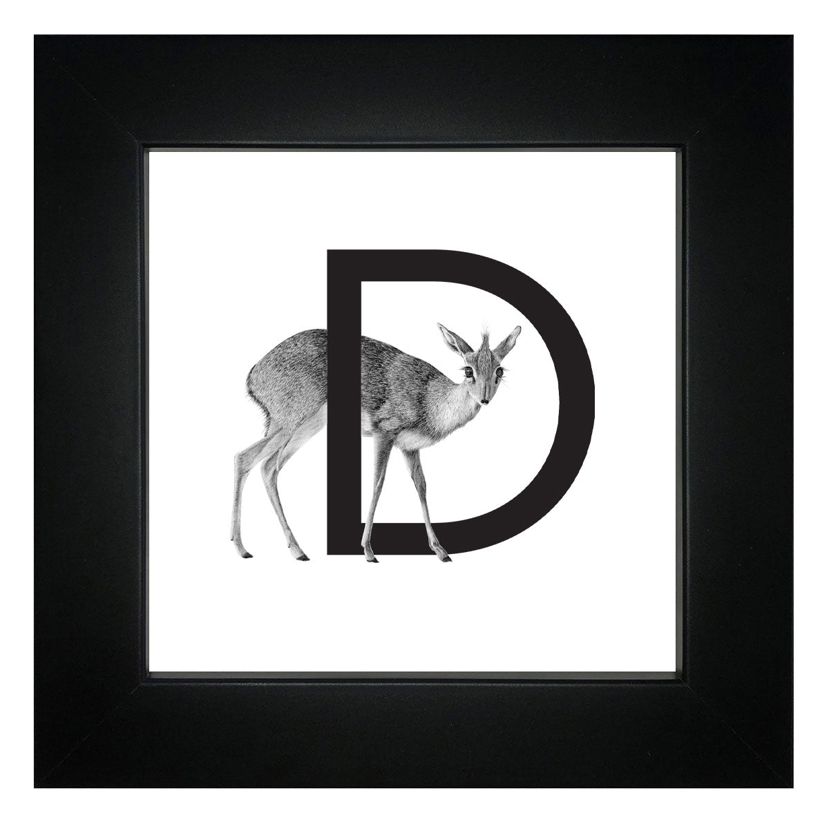 D is for Dik Dik Framed Giclee Print