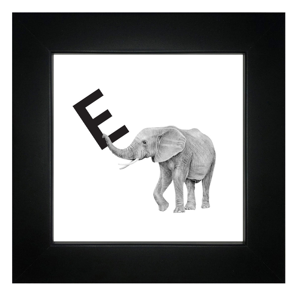 E is for Elephant Framed Giclee Print