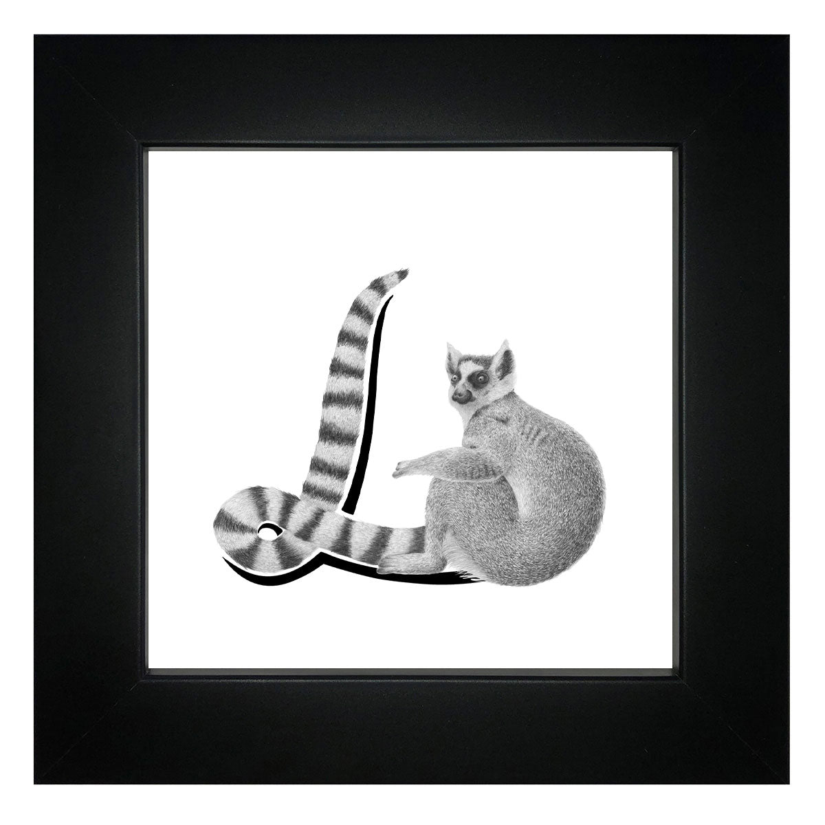 L is for Lemur Framed Giclee Print