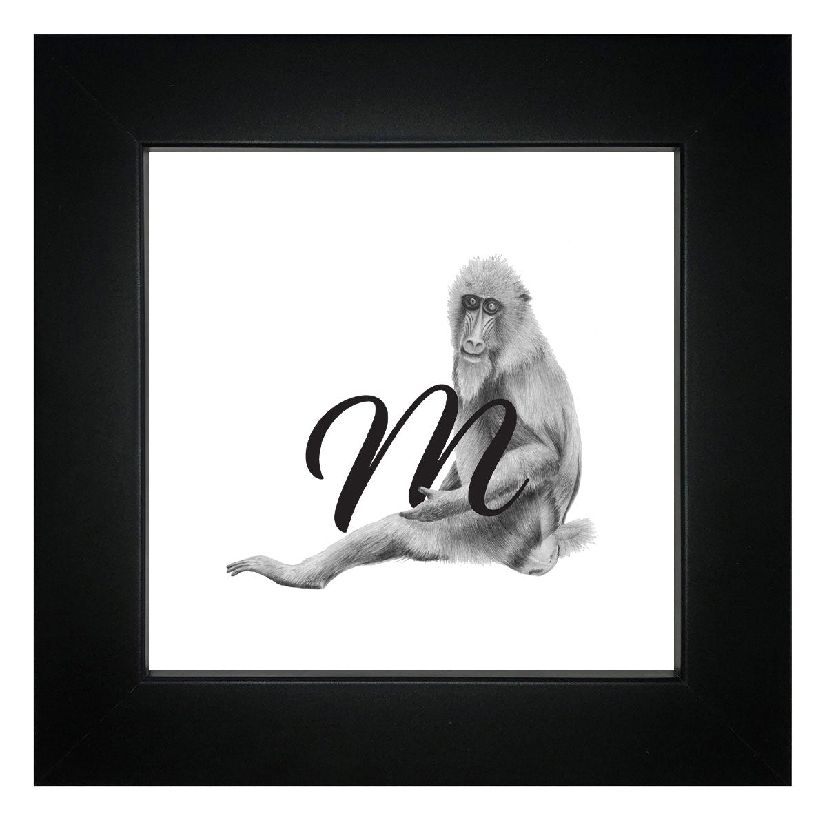 M is for Mandrill Framed Giclee Print