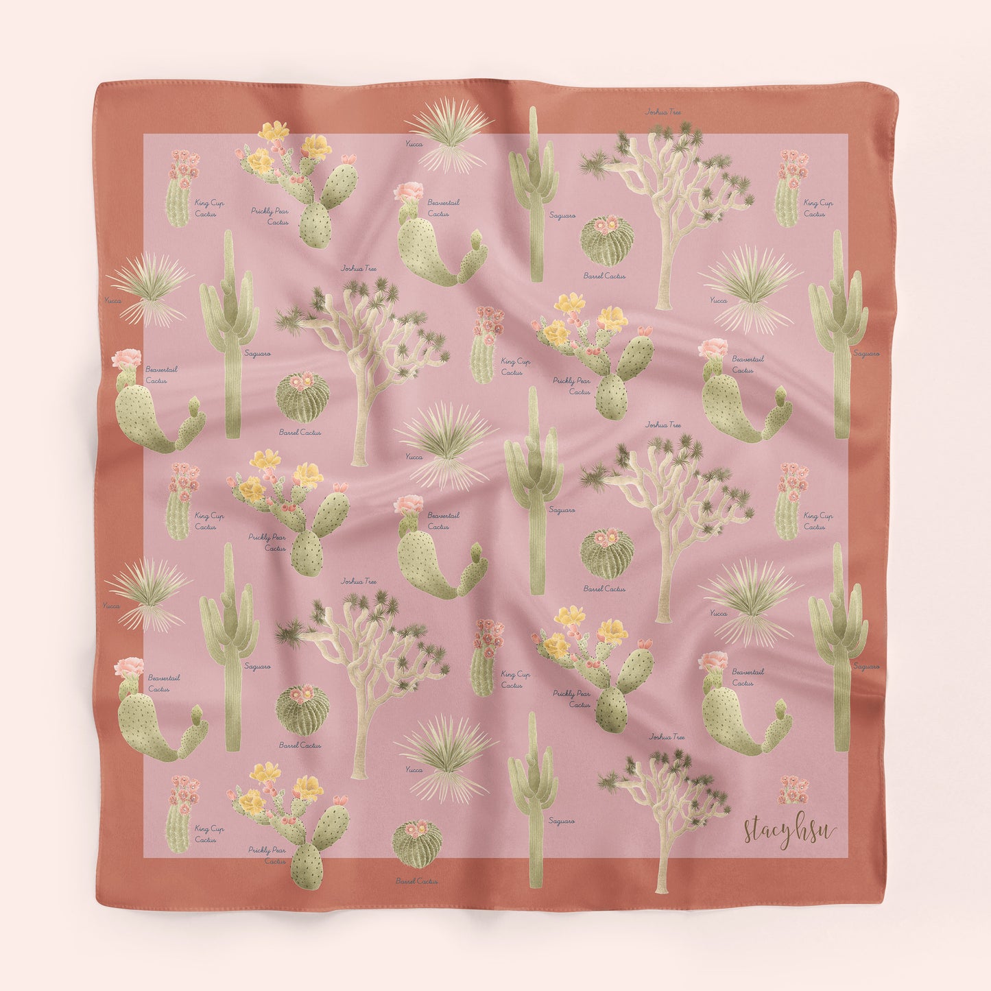 Cacti Silk Scarf