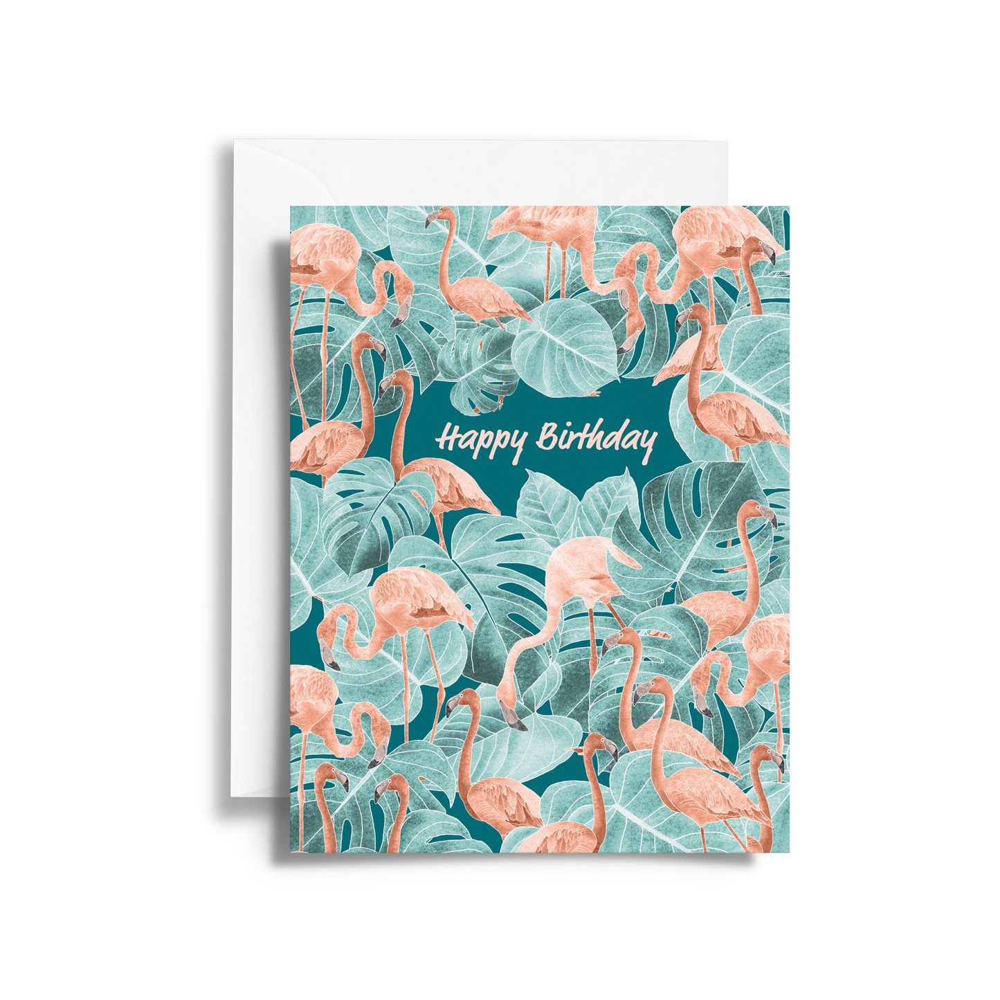 Tropical Flamingo Birthday Card