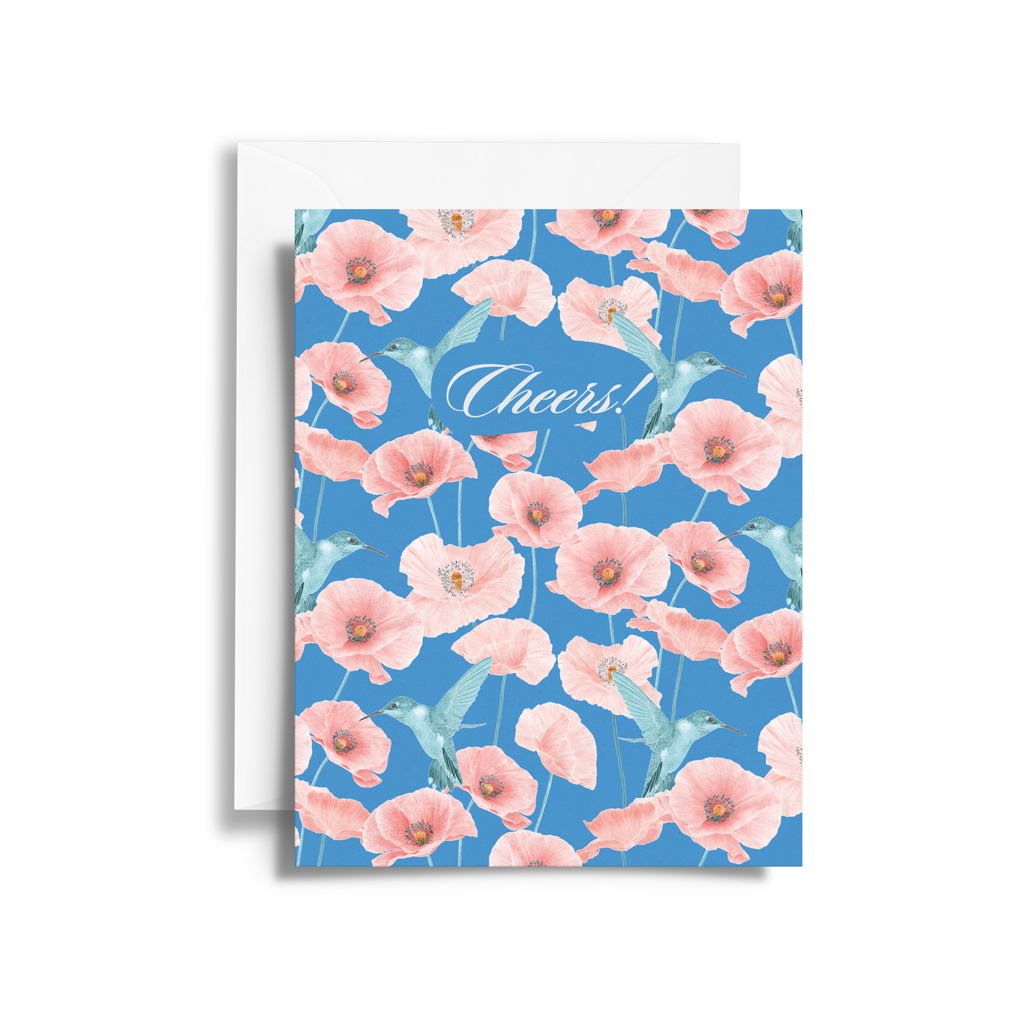 Cheers Card | Poppy & Hummingbird Pattern
