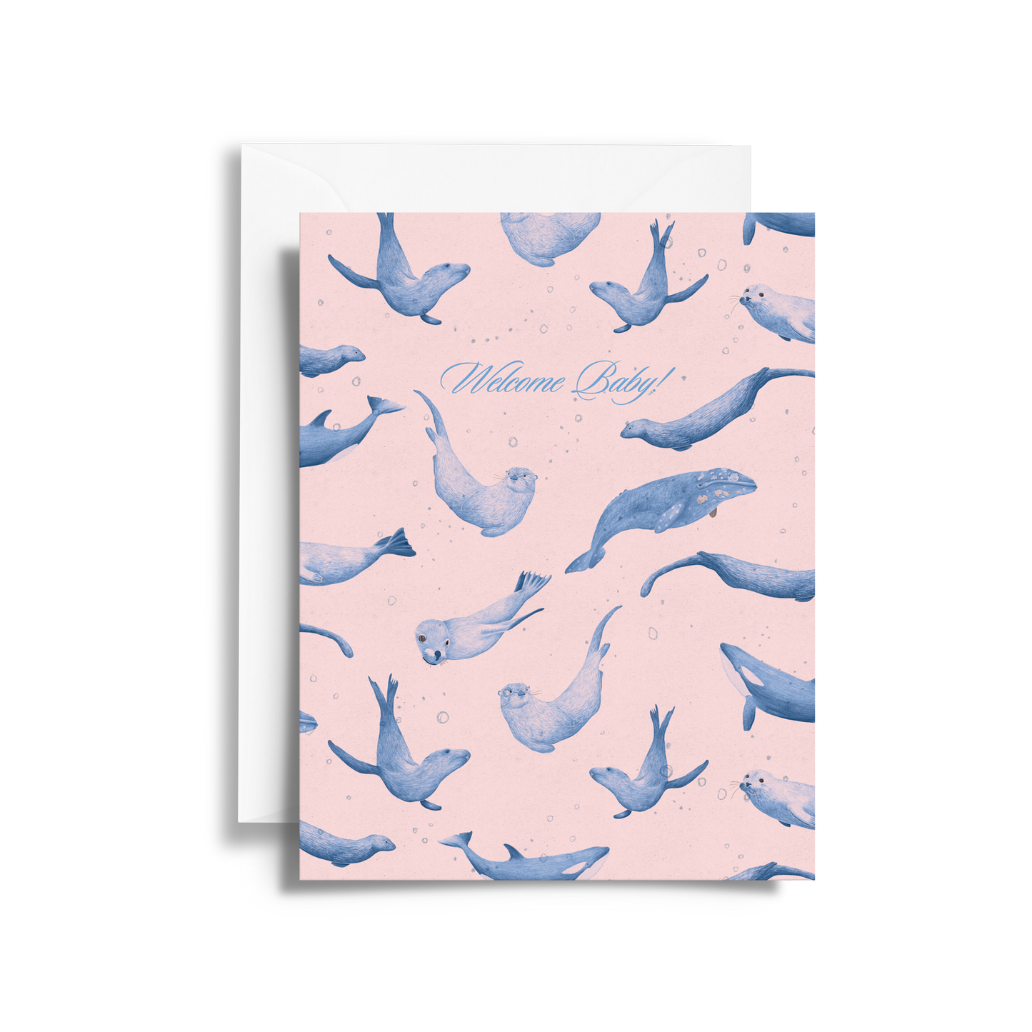 Welcome Baby Card | Salish Sea Pattern