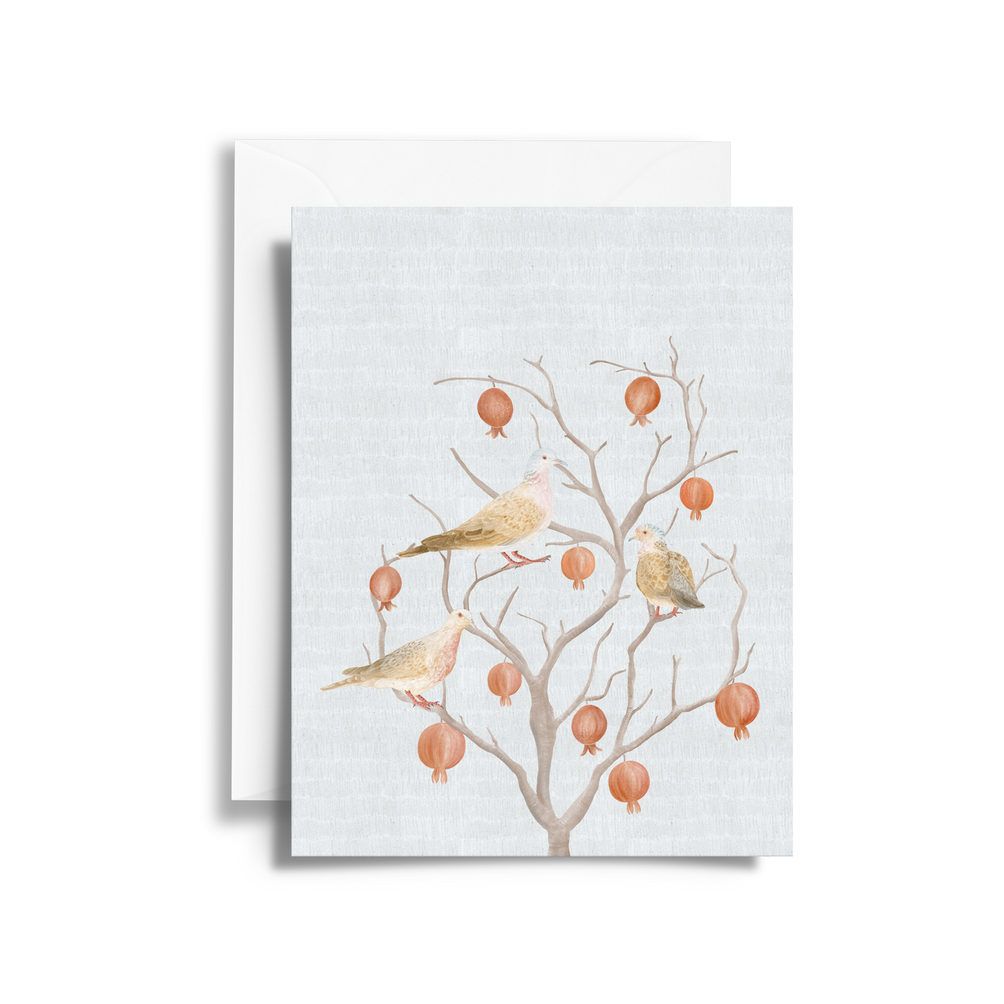 Turtle Doves & Pomegranate Tree Fine Art Card