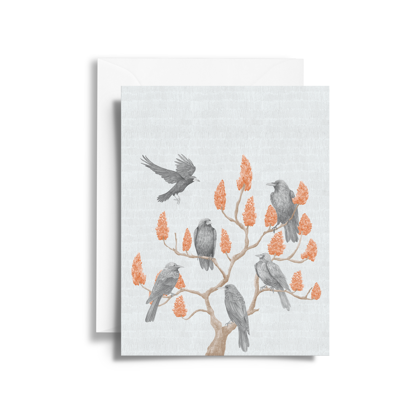 Winter Ravens & Sumac Branch Fine Art Card