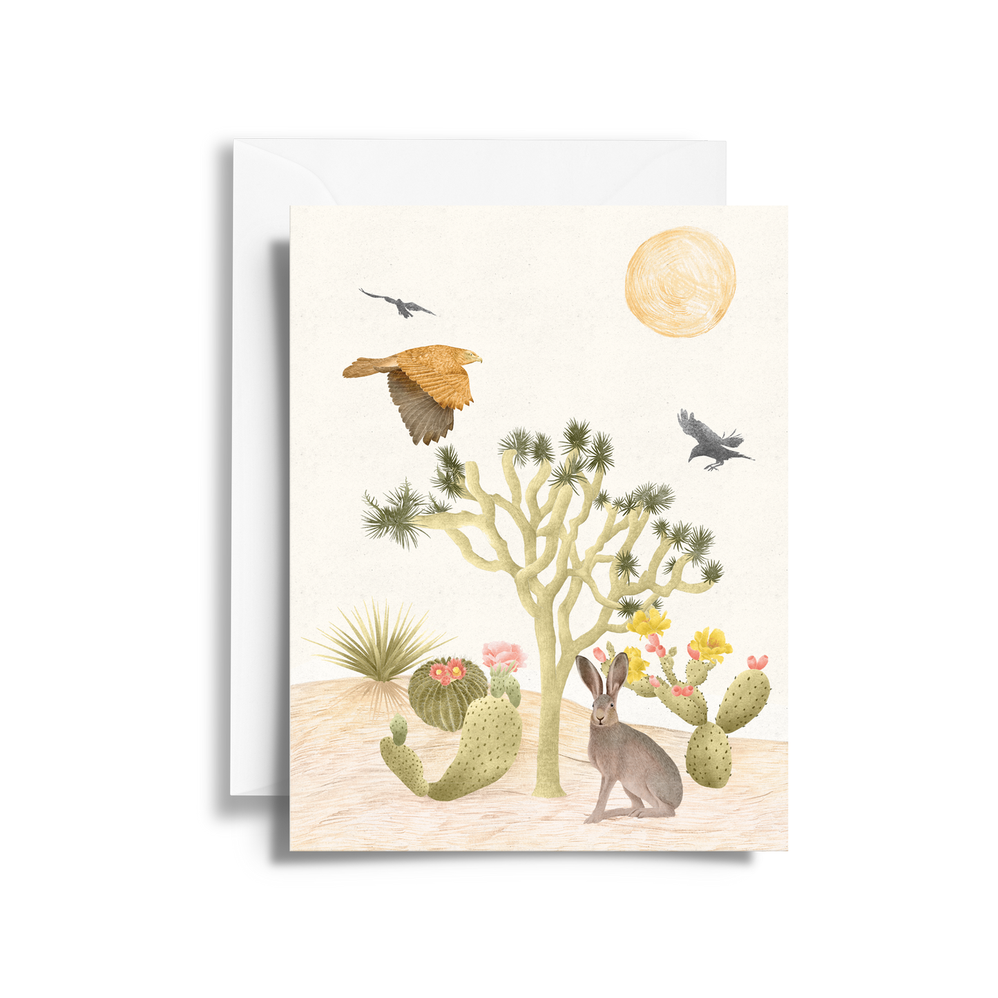 Mojave Desert Cacti & Wildlife Fine Art Card