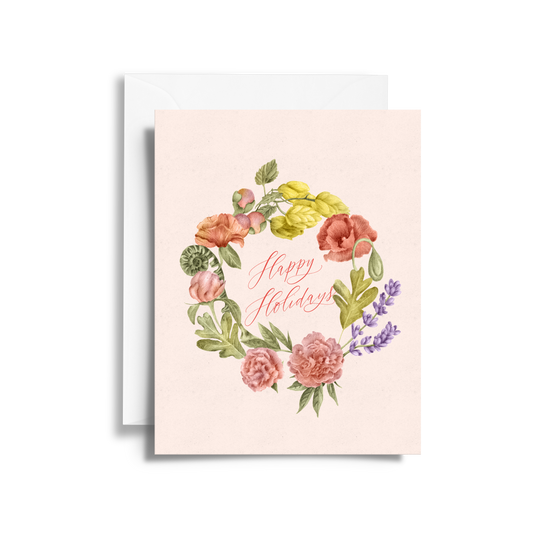 Wreath Happy Holidays Card