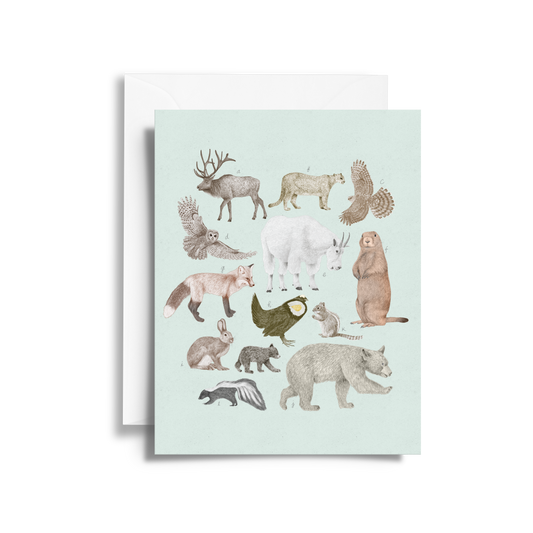 Olympic National Park Wildlife Field Guide Fine Art Card